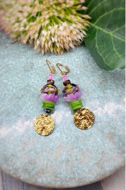 Boucles d'oreille originale de fabrication artisanale  Aniki bijoux
