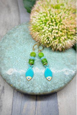 Boucles d'oreille originale de fabrication artisanale  Aniki bijoux