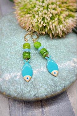 Boucles d'oreille originale de fabrication artisanale  Aniki bijoux