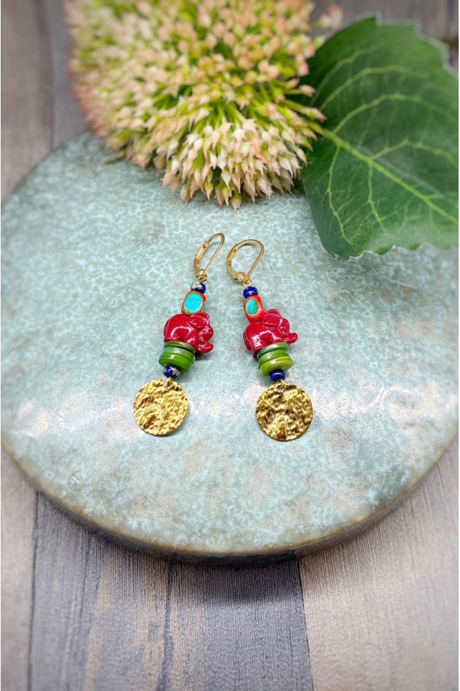 Boucles d'oreille originale de fabrication artisanale  Aniki bijoux