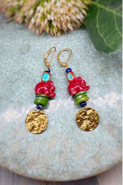 Boucles d'oreille originale de fabrication artisanale  Aniki bijoux