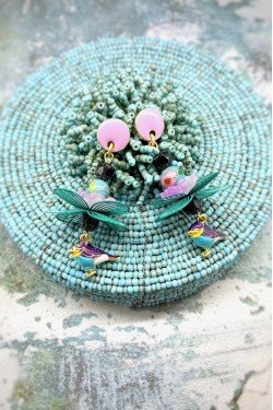 Boucles d'oreille originale de fabrication artisanale  Aniki bijoux