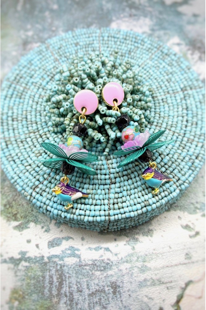 Boucles d'oreille originale de fabrication artisanale  Aniki bijoux