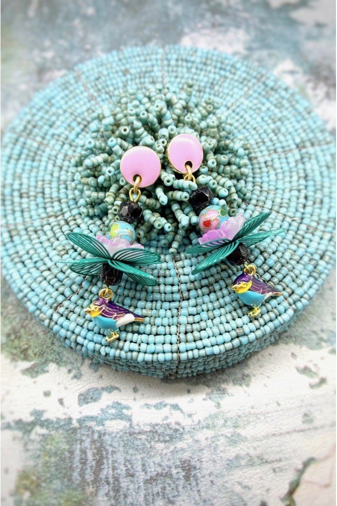 Boucles d'oreille originale de fabrication artisanale  Aniki bijoux