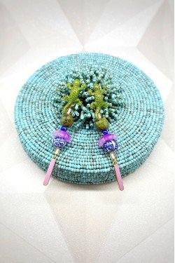 Boucles d'oreille originale de fabrication artisanale  Aniki bijoux