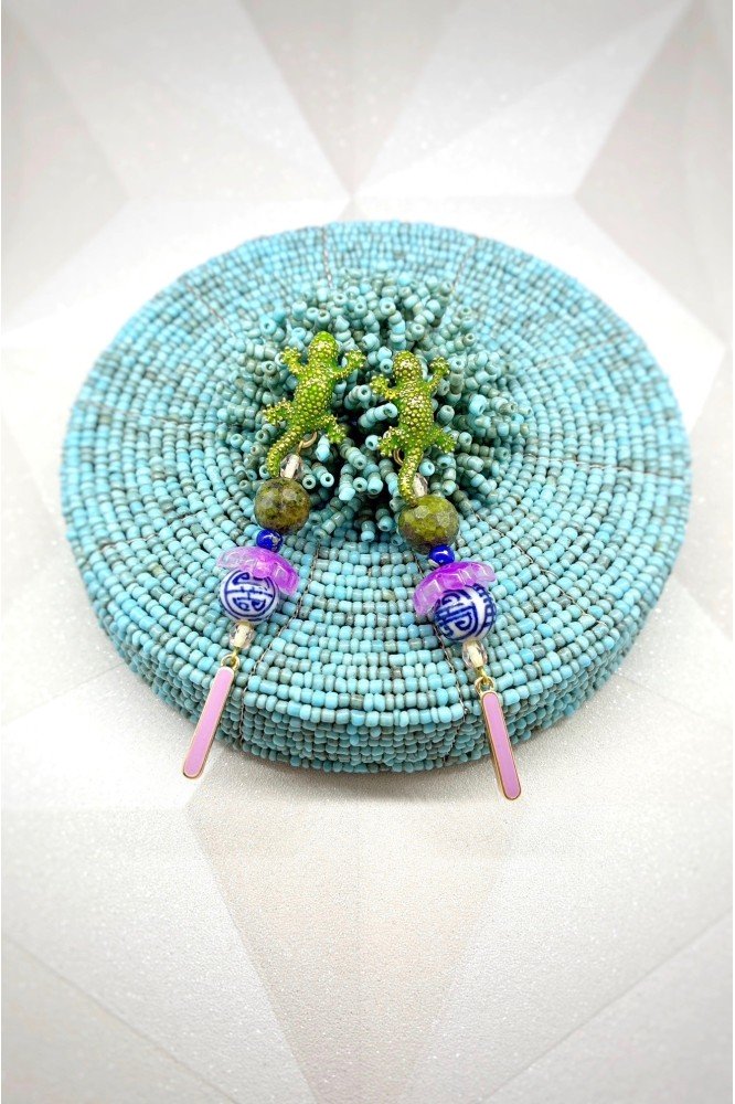 Boucles d'oreille originale de fabrication artisanale  Aniki bijoux