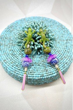 Boucles d'oreille originale de fabrication artisanale  Aniki bijoux