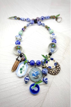 Collier d'inspiration asiatique avec de belles perles chinoises authentiques Aniki Bijoux
