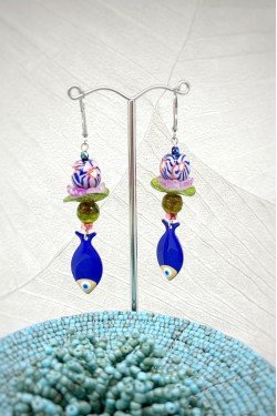Boucles d'oreille originale de fabrication artisanale  Aniki bijoux
