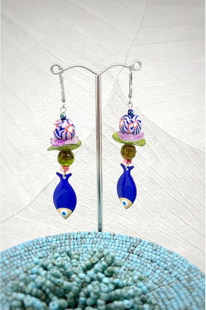 Boucles d'oreille originale de fabrication artisanale  Aniki bijoux