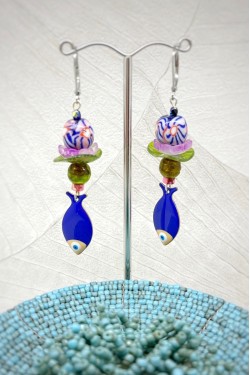 Boucles d'oreille originale de fabrication artisanale  Aniki bijoux