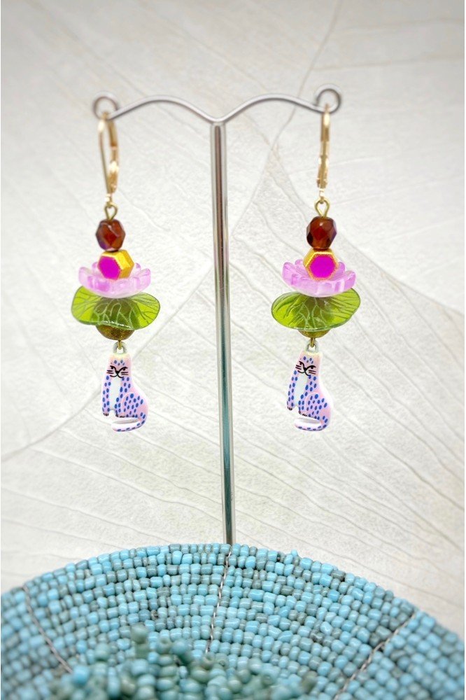 Boucles d'oreille originale de fabrication artisanale  Aniki bijoux
