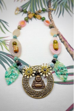 Collier long d'inspiration asiatique avec de belles perles chinoises Aniki Bijoux