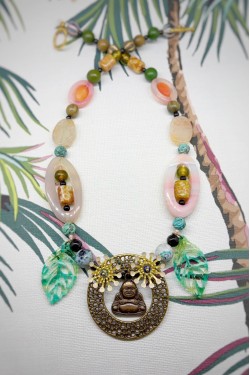 Collier long d'inspiration asiatique avec de belles perles chinoises Aniki Bijoux