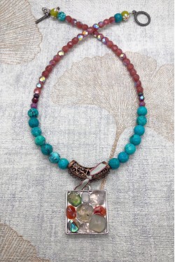 collier agata mosaique