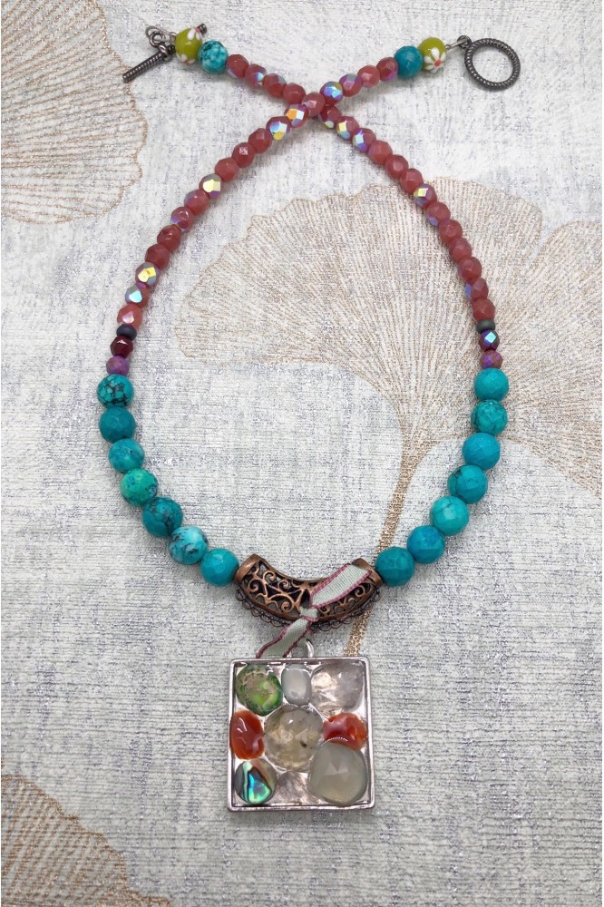 collier agata mosaique