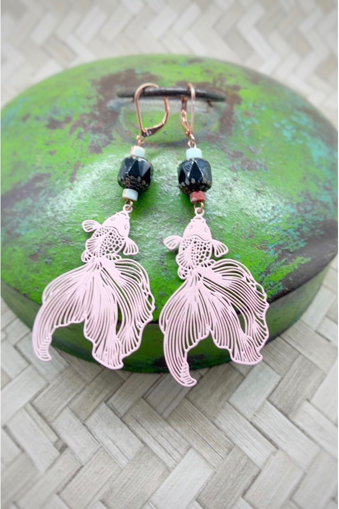 Boucles d'oreille originale de fabrication artisanale  Aniki bijoux