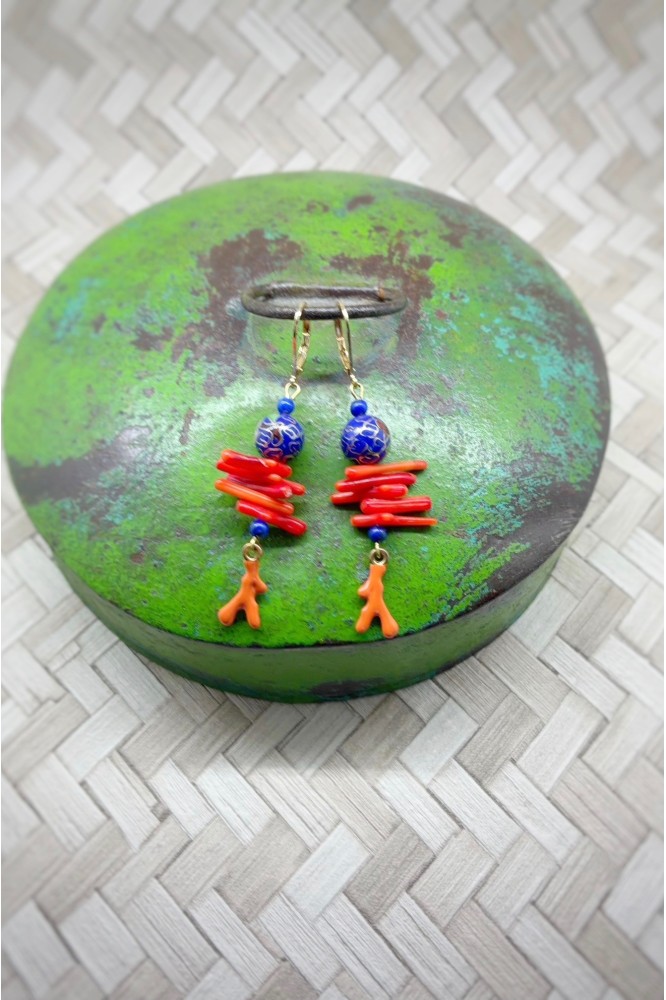 Boucles d'oreille originale de fabrication artisanale  Aniki bijoux
