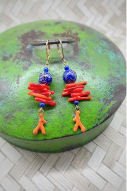 Boucles d'oreille originale de fabrication artisanale  Aniki bijoux