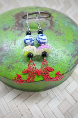 Boucles d'oreille originale de fabrication artisanale  Aniki bijoux