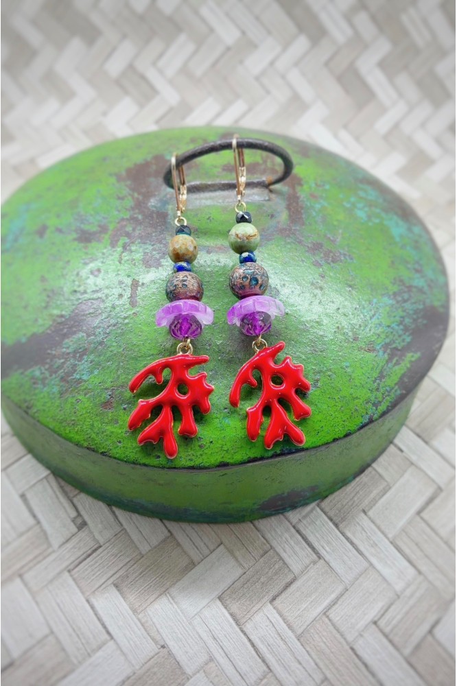 Boucles d'oreille originale de fabrication artisanale  Aniki bijoux