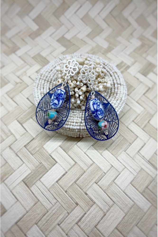 Boucles d'oreille originale de fabrication artisanale  Aniki bijoux