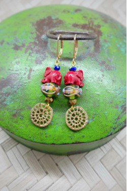 Boucles d'oreille originale de fabrication artisanale  Aniki bijoux