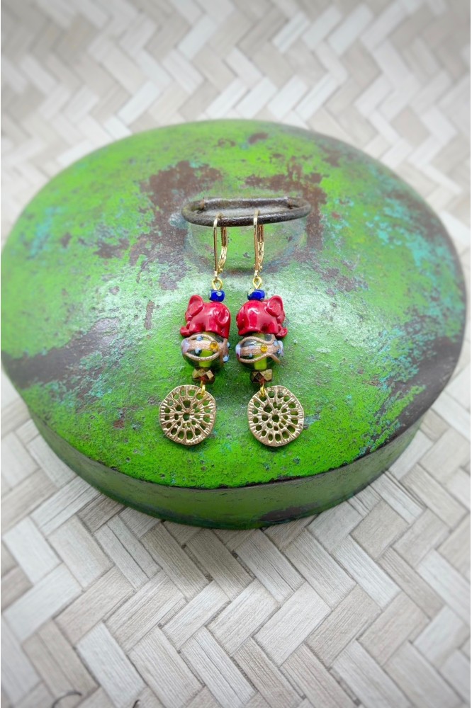 Boucles d'oreille originale de fabrication artisanale  Aniki bijoux