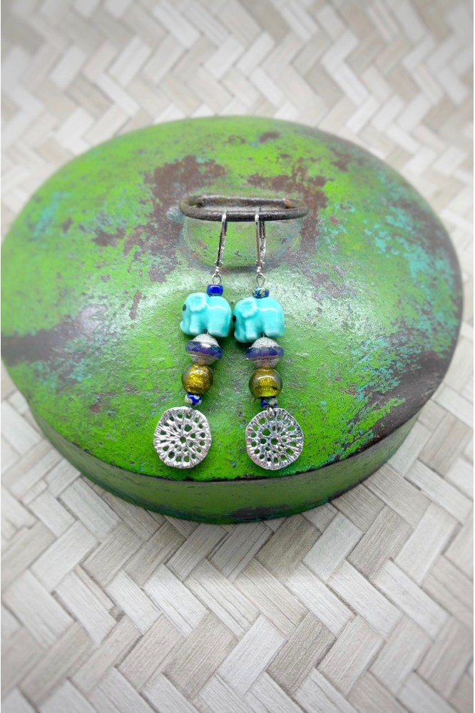 Boucles d'oreille originale de fabrication artisanale  Aniki bijoux
