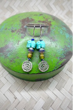 Boucles d'oreille originale de fabrication artisanale  Aniki bijoux