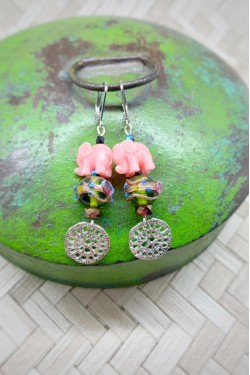 Boucles d'oreille originale de fabrication artisanale  Aniki bijoux