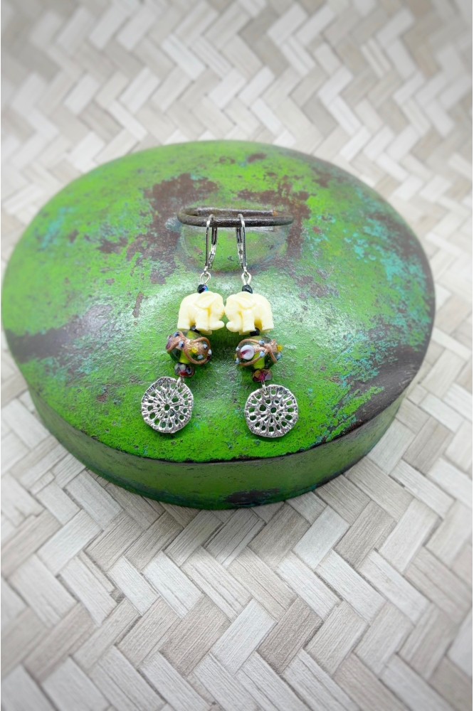 Boucles d'oreille originale de fabrication artisanale  Aniki bijoux