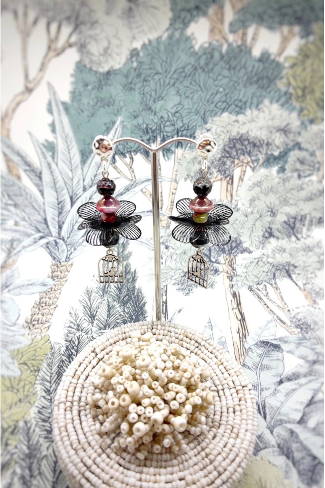 Boucles d'oreille originale de fabrication artisanale  Aniki bijoux