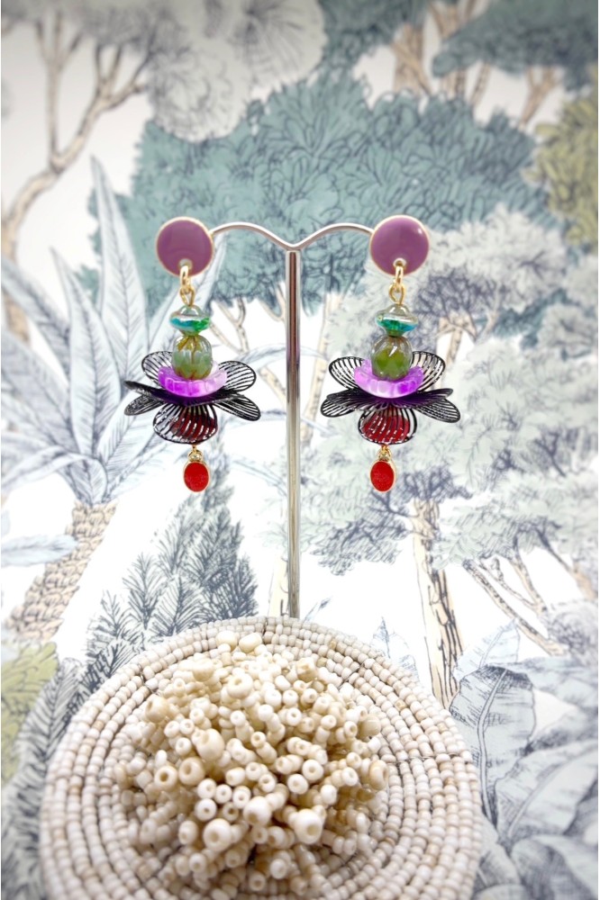 Boucles d'oreille originale de fabrication artisanale  Aniki bijoux
