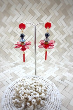 Boucles d'oreille originale de fabrication artisanale  Aniki bijoux