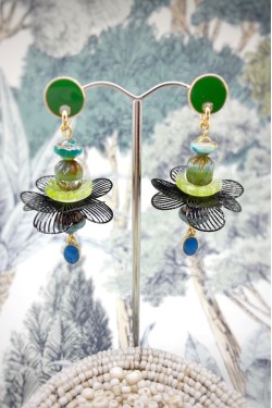 Boucles d'oreille originale de fabrication artisanale  Aniki bijoux