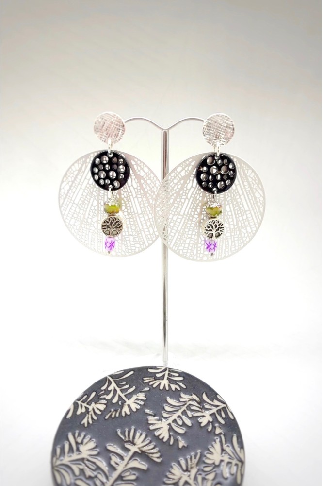 Boucles d'oreille originale de fabrication artisanale  Aniki bijoux