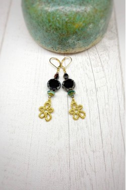 Boucles d'oreille originale de fabrication artisanale  Aniki bijoux