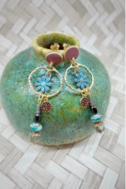 Boucles d'oreille originale de fabrication artisanale  Aniki bijoux