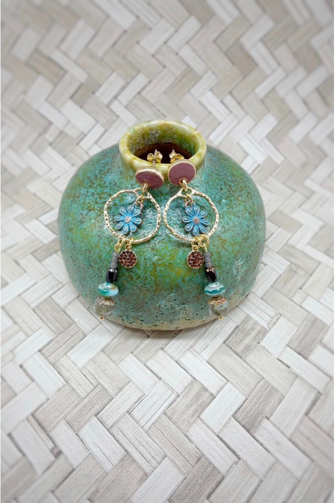Boucles d'oreille originale de fabrication artisanale  Aniki bijoux