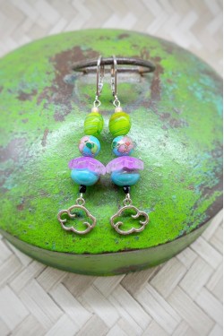 Boucles d'oreille originale de fabrication artisanale  Aniki bijoux