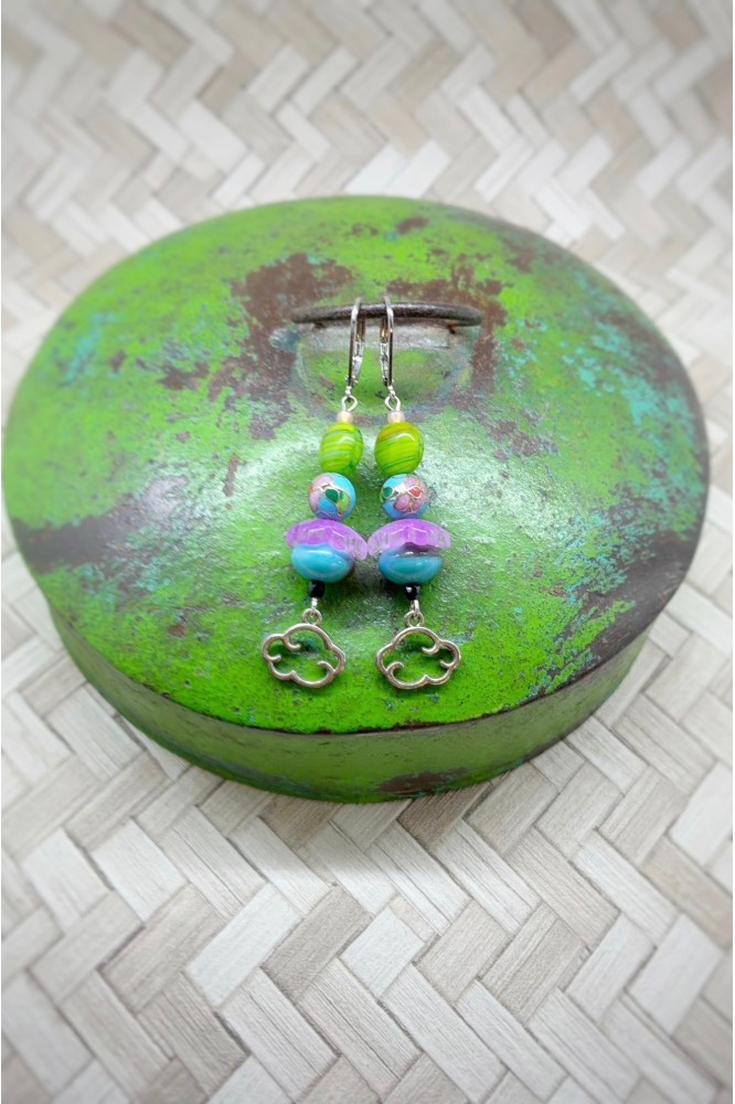 Boucles d'oreille originale de fabrication artisanale  Aniki bijoux