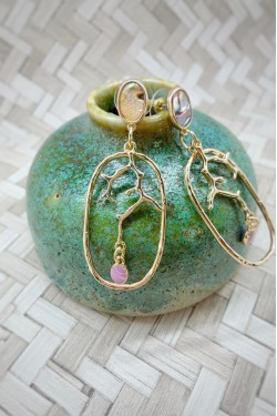 Boucles d'oreille originale de fabrication artisanale  Aniki bijoux