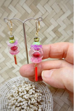 Boucles d'oreille originale de fabrication artisanale  Aniki bijoux