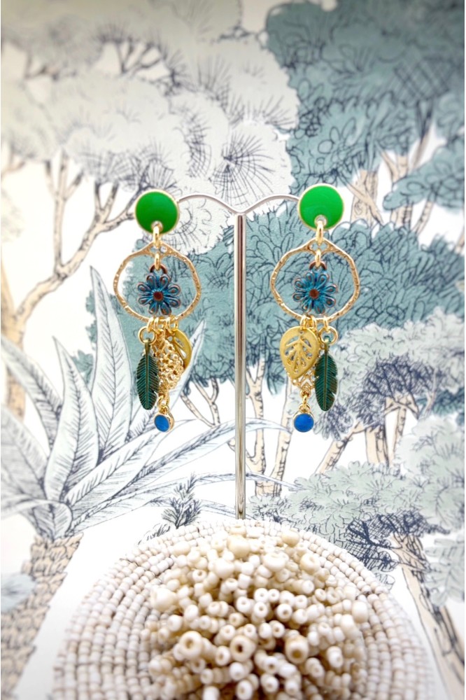 Boucles d'oreille originale de fabrication artisanale  Aniki bijoux