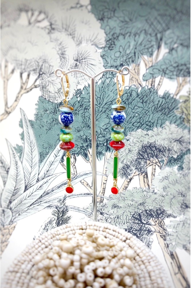 Boucles d'oreille originale de fabrication artisanale  Aniki bijoux