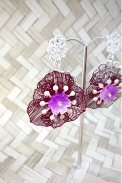 Boucles d'oreille originale de fabrication artisanale  Aniki bijoux