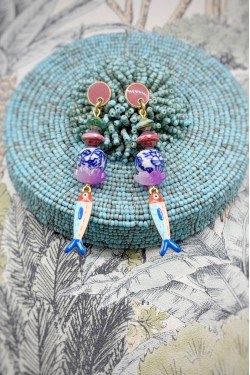 Boucles d'oreille originale de fabrication artisanale  Aniki bijoux