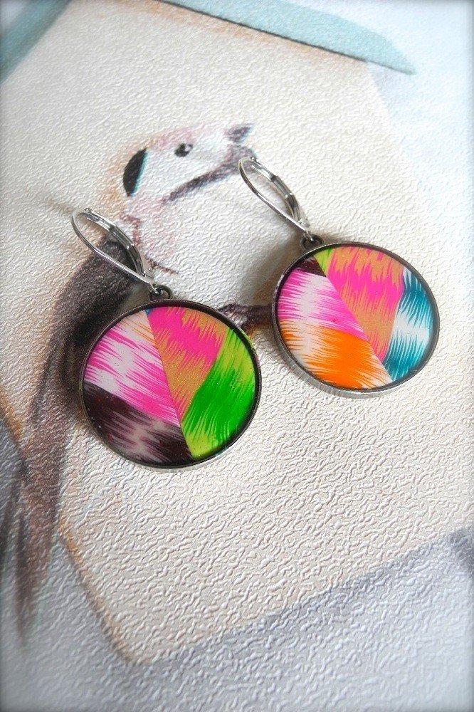 Boucles d'oreille IKAT N°2 Boucles d'oreille IKAT N°2