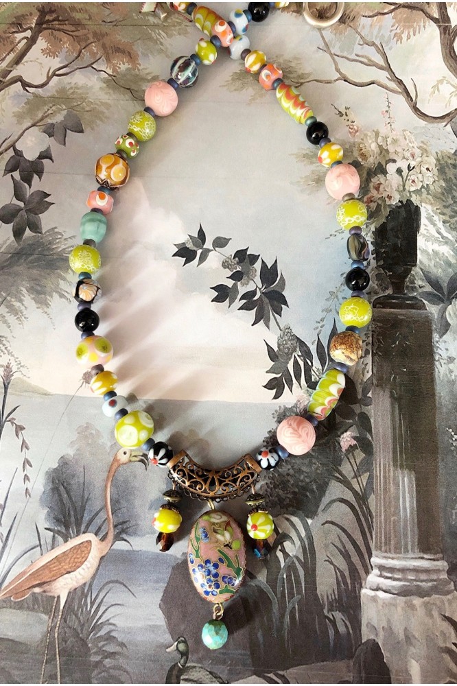 Collier Bali cloisonné